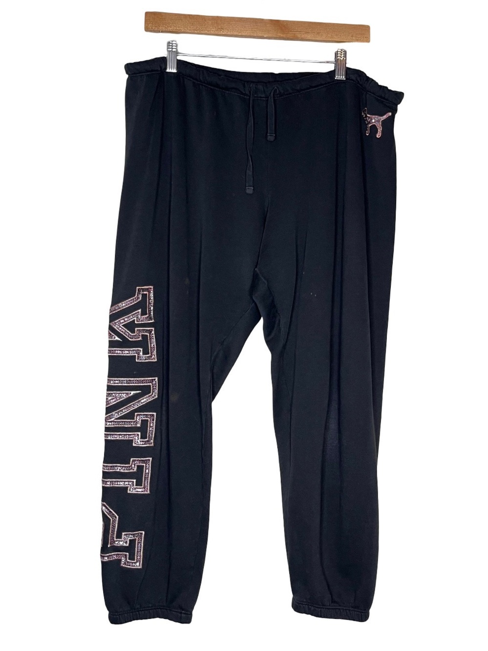 Victoria's Secret Pink Y2K Sequin Loose Fit Cropped Joggers Sz L